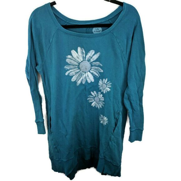 Life is Good Sweatshirt Dress Tunic sz M - Picture 1 of 6